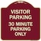 Signmission Visitor Parking 30 Minute Parking Heavy-Gauge Aluminum Architectural Sign, 18" x 18", BU-1818-22732 A-DES-BU-1818-22732 - alternate 1